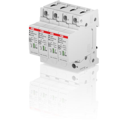 (2CTB815710R2300) Ограничитель перенапряжения OVR T1-T2  4L  12.5кА 275 V P  QS 4P тип 1 ввод.щит ABB