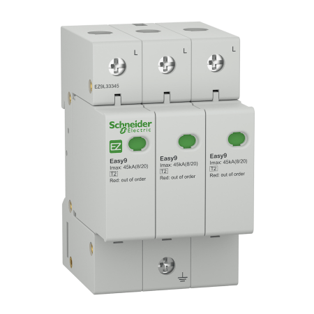 (EZ9L33345) Ограничитель перенапряжения Easy9 3 P. 45кА/20кА/1.3кВ.Schneider Electric
