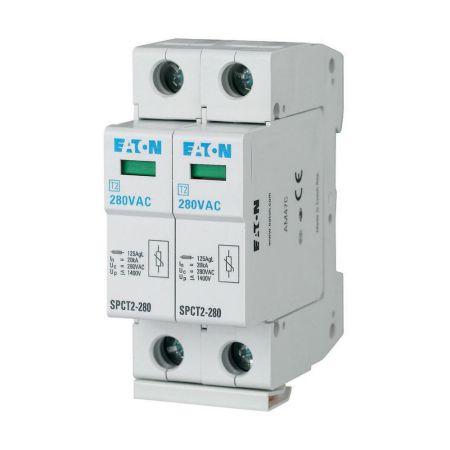 167609 Ограничитель перенапряжения SPCT2-460/2. 40кА 460V 2P. Класс C. со сменными картриджами. Eaton