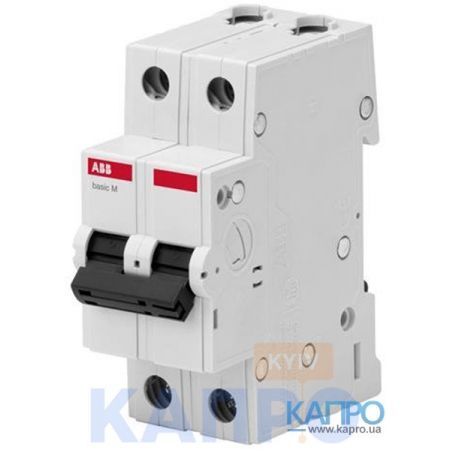 (2CDS642041R0205) Автоматический выключатель Basic M 2P In=20 А Un=220-240В Кривая B 4.5 кА. ABB