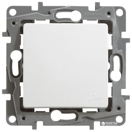 (672200) Одноклавишный выключатель/переключатель IP44 10AX ETIKA белый. Legrand