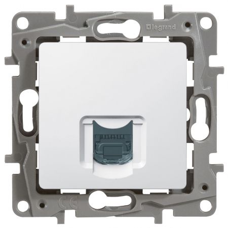 (672253) Компьютерная розетка RJ45 кат6 UTP ETIKA белый. Legrand