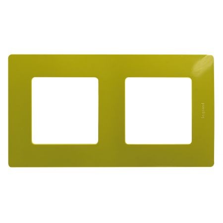 (672542) Рамка 2-местная ETIKA зеленый папоротник. Legrand