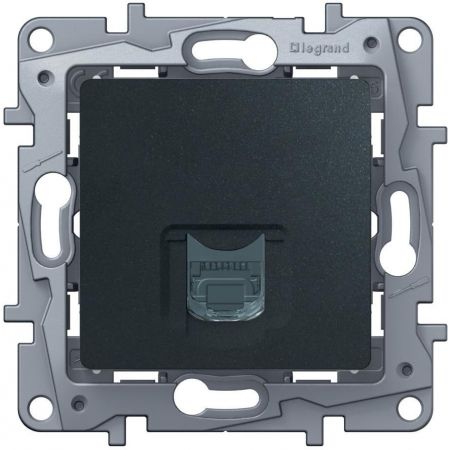 (672641) Компьютерная розетка RJ45 кат5e UTP ETIKA графит. Legrand