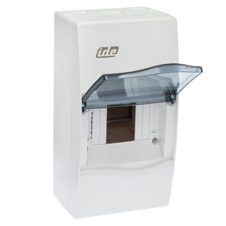(BV4PT/RR) Распределительный щит Combi. 1x4 модуля 228x120x99. IP40. с шинами N и PE. прозрачная дверь. IDE