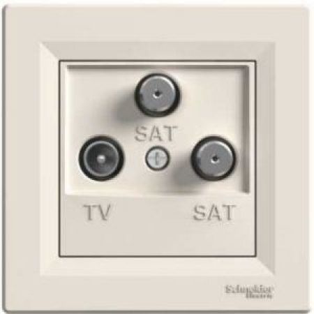EPH3600123 Розетка TV/SAT/SAT (телевизионная + 2 спутниковых) оконечная ASFORA слоновая кость