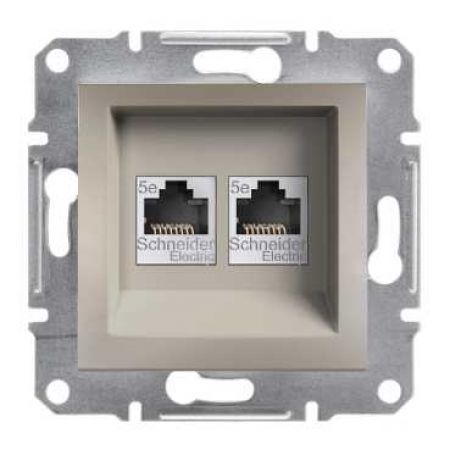 EPH4200169 Двойная телефонная розетка RJ11&amp;RJ11 на 4 контакта ASFORA бронза