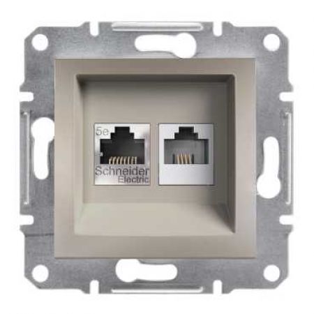 EPH4900169 Розетка «телефон&amp;интернет» RJ12&amp;RJ45 кат5e UTP ASFORA бронза