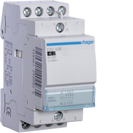 (ESC426) Модульные контакторы ESC 25А. 4NC контакта. Uкат=220-240В. Hager