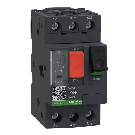 (GV2ME14) Автоматический выключатель 10 Aмпер защиты двигателя Tesys. Schneider Electric (Ir=6-10 Aмпер)