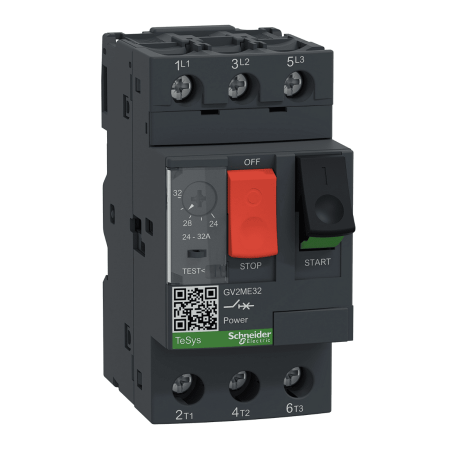(GV2ME32) Автоматический выключатель защиты двигателя Tesys. Ir=24-32 Aмпер. Schneider Electric