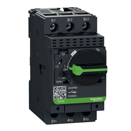(GV2P06) Автоматический выключатель защиты двигателя Tesys. Ir=1-1.6 Aмпер. Schneider Electric