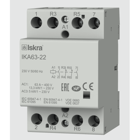 (030045523000) Модульный контактор IKA63-22. 230 V. AC. Iskra
