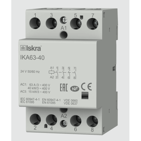 (030045596000) Модульный контактор IKA63-40. 24 V. AC. Iskra