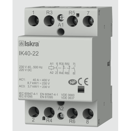 (030045150000) Модульный контактор IK40-22. 230 V. AC/DC. Iskra