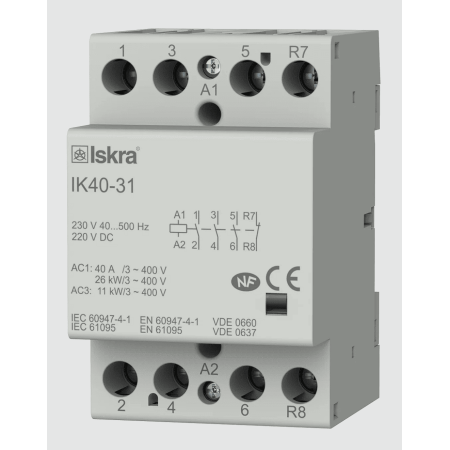 (030045086000) Модульный контактор IK40-31. 230 V. AC/DC. Iskra