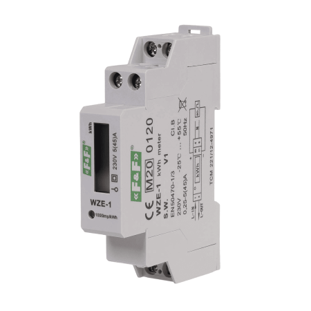 (WZE-1) Счетчик электроэнергии. однофазный.  WZE-1. 45А. F&F