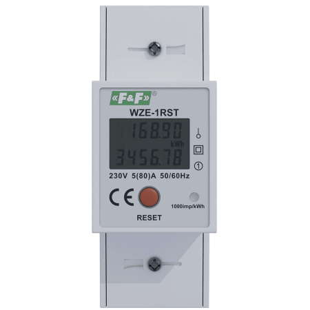 (WZE-1RST) Счетчик электроэнергии. однофазный.  WZE-1RST. 80A. F&F