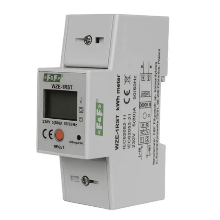 (WZE-1RST) Счетчик электроэнергии. однофазный.  WZE-1RST. 80A. F&F