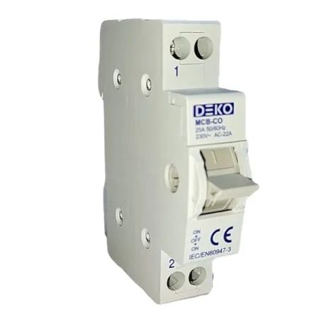 (MCO1CO063) Трехпозиционный переключатель нагрузки 1-0-2 для генератора 1P. 63A. Deko Elektrik