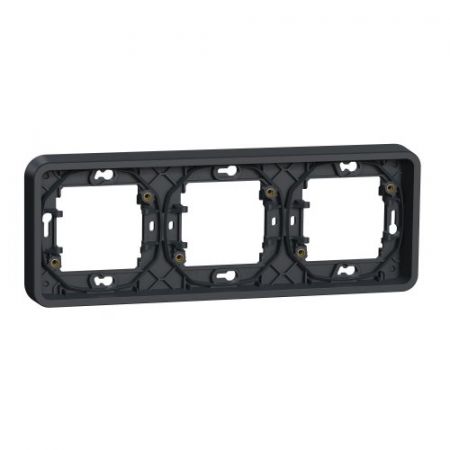 (MUR34109) Рамка для скрытого монтажа тройная горизонтальная. Mureva Styl IP55 графит. Schneider Electric