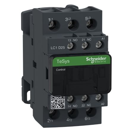 (LC1D25FD) Контактор Tesys D. Iном=25 Aмпер. 11 кВт. 1NO+1NC. Uкат 110V DC. Schneider Electric