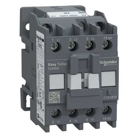 (LC1E1810M5) Контактор Tesys E. Iном=18 Aмпер. 7.5 кВт. 1NO. Uкат 220V AC. Schneider Electric