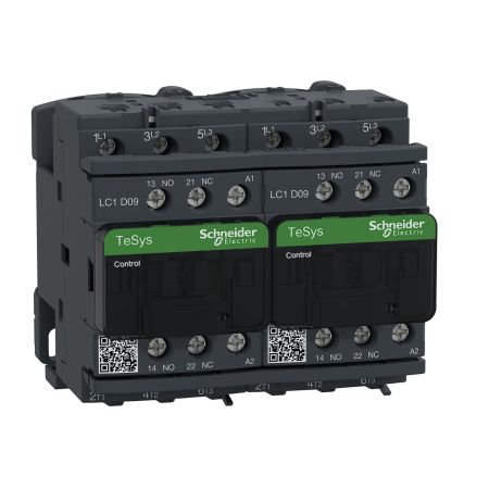 (LC2D09B7) Реверсивный контактор Tesys D. Iном=9 Aмпер. 4 кВт. 1NO+1NC. Uкат 24V AC. Schneider Electric