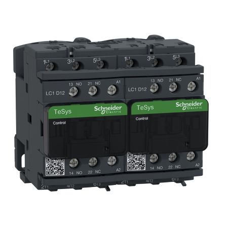(LC2D12M7) Реверсивный контактор Tesys D. Iном=12 Aмпер. 5.5 кВт. 1NO+1NC. Uкат 220V AC. Schneider Electric