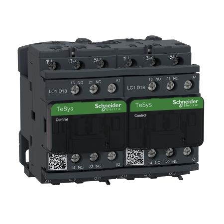 (LC2D18M7) Реверсивный контактор Tesys D. Iном=18 Aмпер. 7.5 кВт. 1NO+1NC. Uкат 220V AC. Schneider Electric