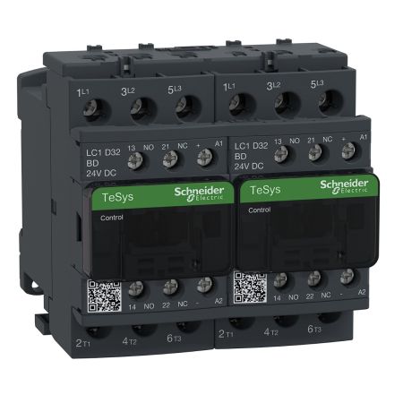 (LC2D32BD) Реверсивный контактор Tesys D. Iном=32 Aмпер. 15 кВт. 1NO+1NC. Uкат 24V DC. Schneider Electric