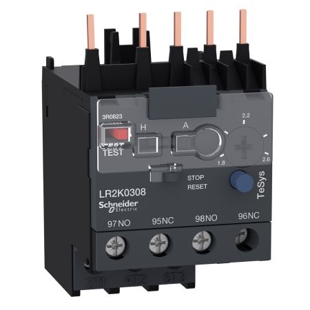 (LR2K0308) Тепловое реле LR2K0308 для контакторов LC1K. Ir=1.8-2.6 Ампер. серия Tesys K. Schneider Electric