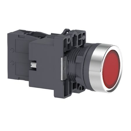 (XA2EW34B2) Не выступающая кнопка c подсветкой серии XA2. 24V AC/DC. СLED. 1NC. красная. Schneider Electric