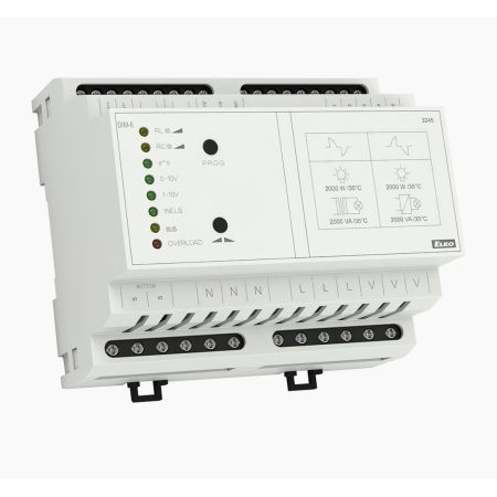 (DIM-6/230V) Регулятор света DIM-6/230V. AC 230 V. регулятор света. 6-ти модульное исполнение. для нагрузок R. L. C. макс. 2kW. возможно расширить до 20kW. ELKO