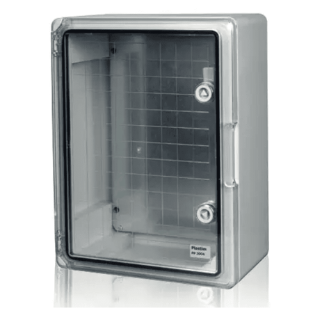 (PP3015) Пластиковый щит с монтажной панелью 300х400х220 IP65. влагозащищенный. прозрачная дверца. Plastim