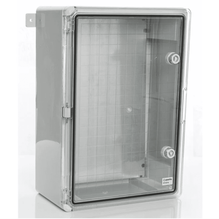 (PP3016) Пластиковый щит с монтажной панелью 350х500х190 IP65. влагозащищенный. прозрачная дверца. Plastim