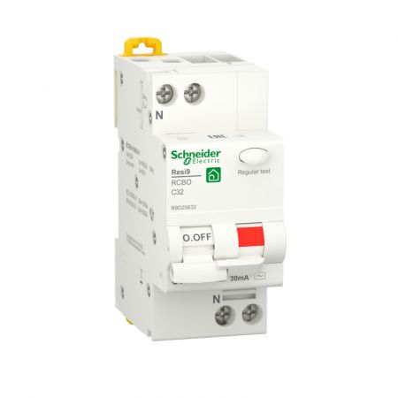 (R9D25632) Дифференциальный автоматический выключатель RESI9 1+N. In-32 А. 30mA. Un-230 В. Класс AC. Кривая C. Schneider Electric