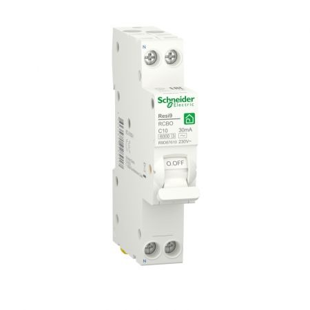 (R9D87610) Дифференциальный автоматический выключатель RESI9 1+N. In-10 А. 30mA. Un-230 В. Класс AC. Кривая C. Schneider Electric