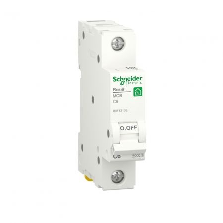 (R9F12106) Автоматический выключатель RESI9 1P In=6 А Un=220-440В Кривая C 6 кА. Schneider Electric