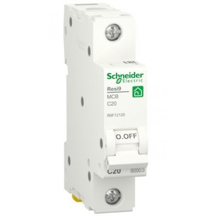 (R9F12120 ) Автоматический выключатель RESI9 1P In=20 А Un=220-440В Кривая C 6 кА. Schneider Electric