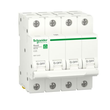 (R9F12425) Автоматический выключатель RESI9 4P In=25 А Un=220-440В Кривая C 6 кА. Schneider Electric
