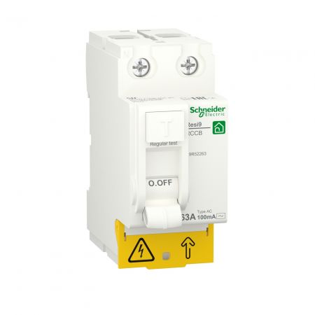 (R9R52263) Устройство защитного отключения RESI9 2 полюса 63A 100мА AC. Schneider Electric