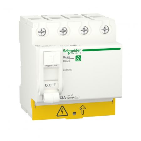 (R9R52463) Устройство защитного отключения RESI9 4 полюса 63A 100мА AC. Schneider Electric