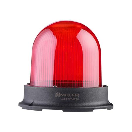 Проблесковый маяк SNT-120-B-1. (smd LED+ звук. 88-112дБ. 126мм. 85-260V AC/DC). красный. Mucco