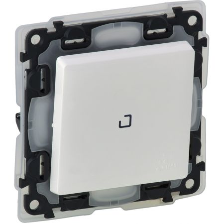 752161 Одноклавишный выключатель  Valena LIFE10АХ 250В  IP44 с подсветкой .белый.Legrand