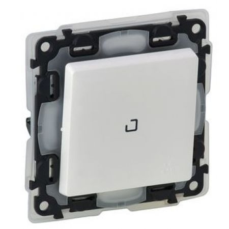 752167 Одноклавишный переключатель Valena LIFE 10АХ  250В  IP44 с подсветкой.белый.автоматические зажимы.Legrand