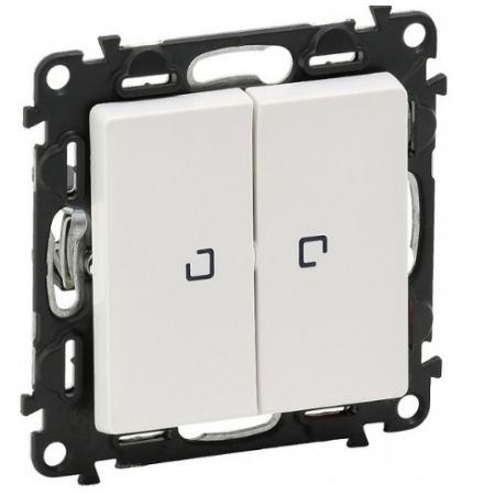 752409 Двухклавишный переключатель  Valena LIFE 10АХ 250В с подсветкой.белый.Legrand