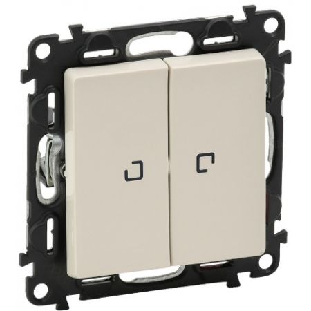 752509 Двухклавишный переключатель Valena LIFE 10АХ 250В с подсветкой.слоновая кость.Legrand
