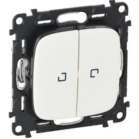 752709 Двухклавишный переключатель Valena ALLURE 10АХ 250В с подсветкой .белый.Legrand