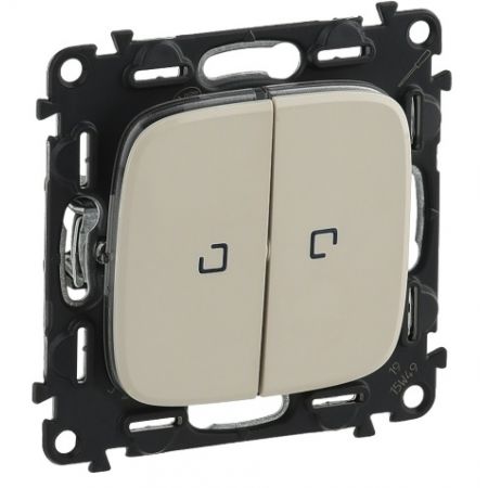 752809 Двухклавишный переключатель Valena ALLURE 10АХ 250В с подсветкой.слоновая кость.Legrand